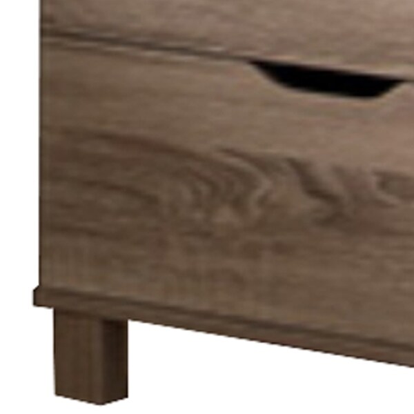 Urbane Brown Finish Nightstand With 2 Drawers On Metal Glides. - - 18077809