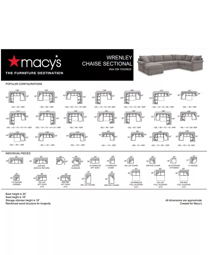 Furniture Wrenley 102 5-Pc. L-Shape Modular Sectional Sofa