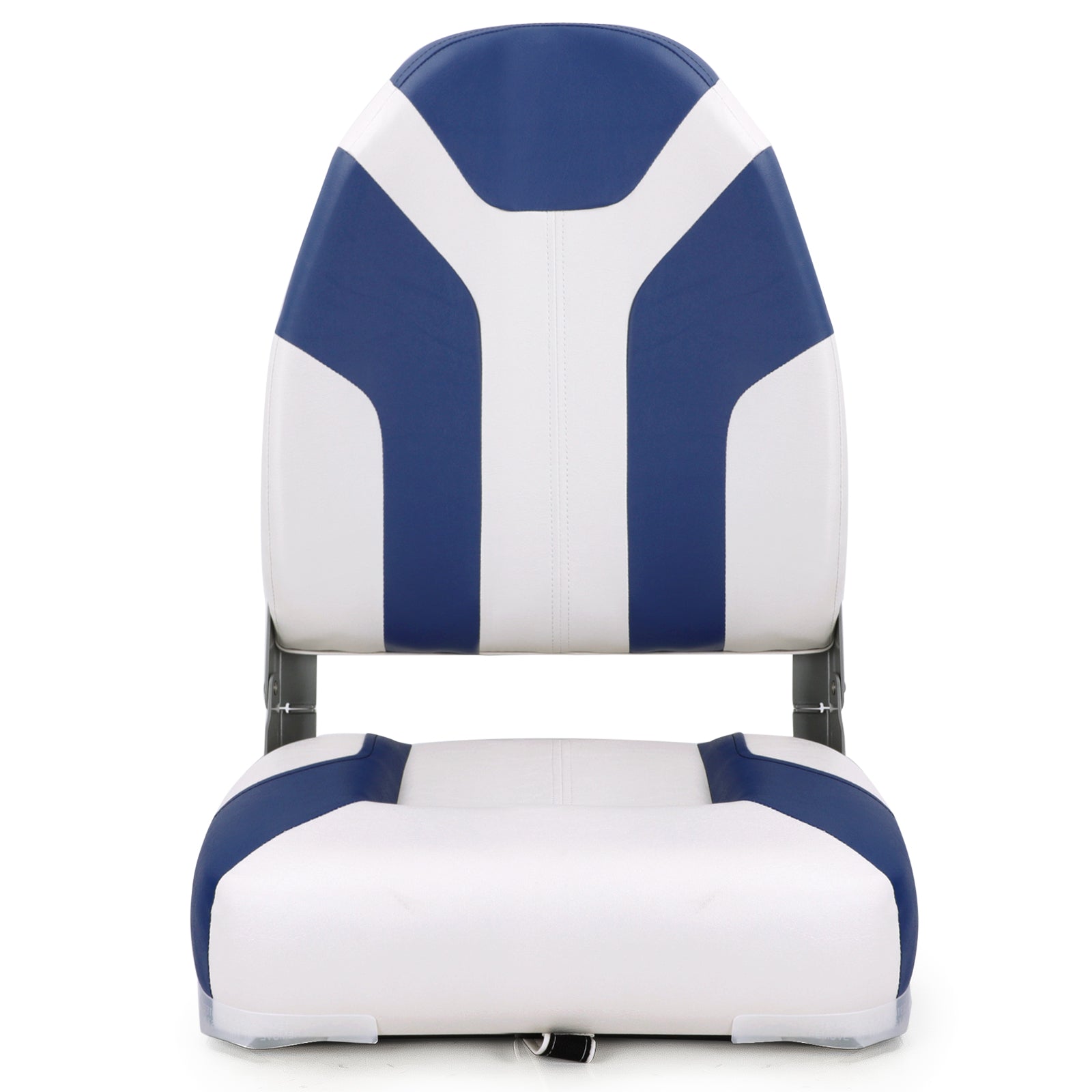 NORTHCAPTAIN Q1 Deluxe High Back Folding Boat Seat，Stainless Steel Screws Included，White/Pacific Blue(2 Seats)