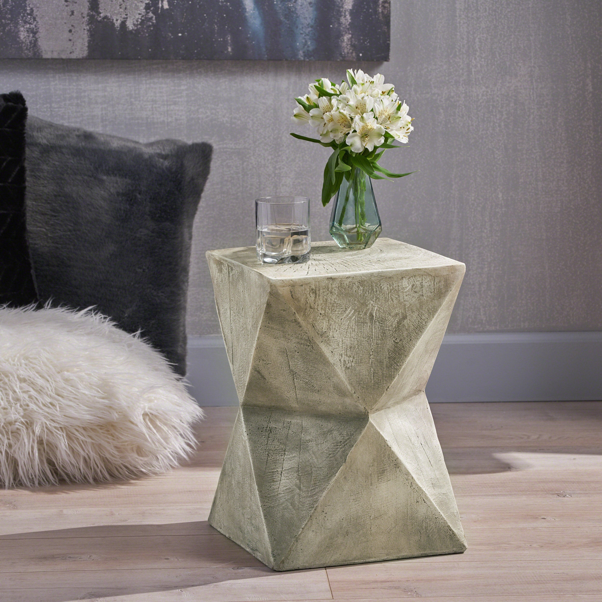 Manuel Indoor Lightweight Concrete Accent Table