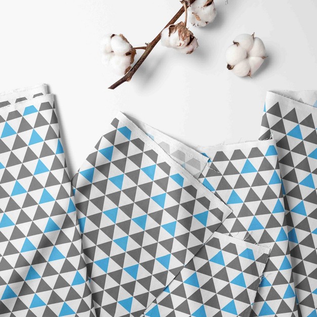 Bacati Triangles Aqua navy grey Boys Cotton Window Valance