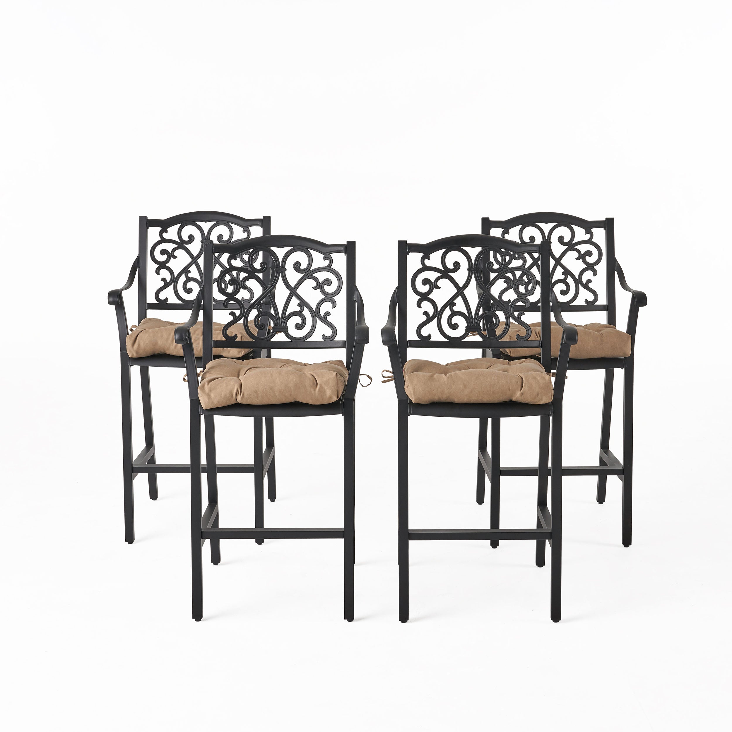 Nalahni Outdoor Barstool with Cushion (Set of 4)