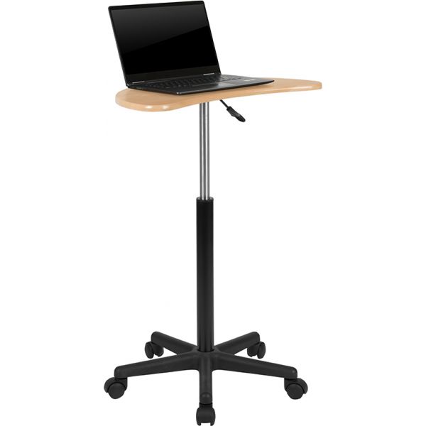 Eve Rustic Walnut Sit to Stand Mobile Laptop Computer Desk