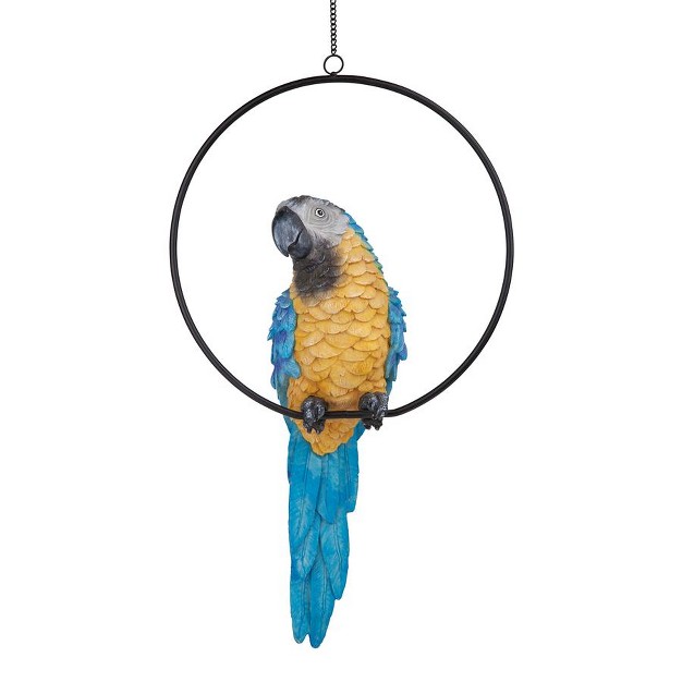 Design Toscano Polly In Paradise Parrot On Ring Perch Large