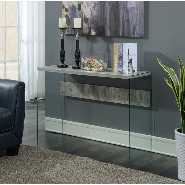 Porch and Den Urqhuart Mixed Material Glass Console Table