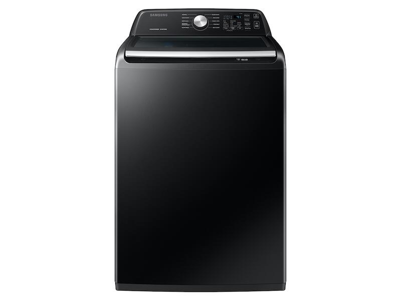 Samsung WA44A3405AV 4.4 Cu. Ft. Top Load Washer With Activewave™ Agitator And Active Waterjet In Brushed Black