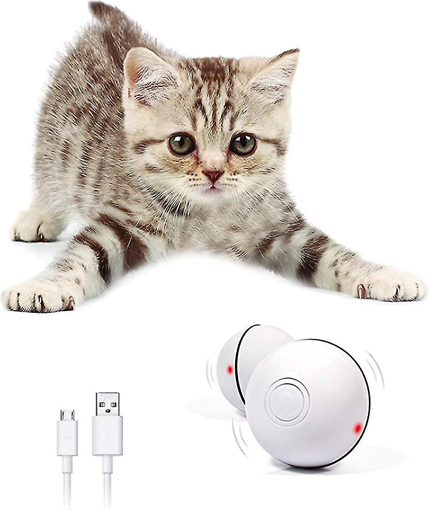 Interactive Cat Toys Ball， 360 Degree Self Rotating Ball With Led Light Usb