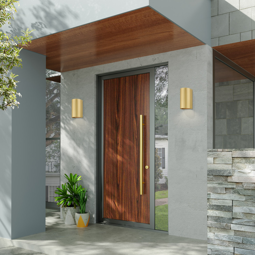 Bond 1 Light Satin Gold Outdoor/Indoor ADA Small Sconce   Transitional   Outdoor Wall Lights And Sconces   by Livex Lighting Inc.  Houzz