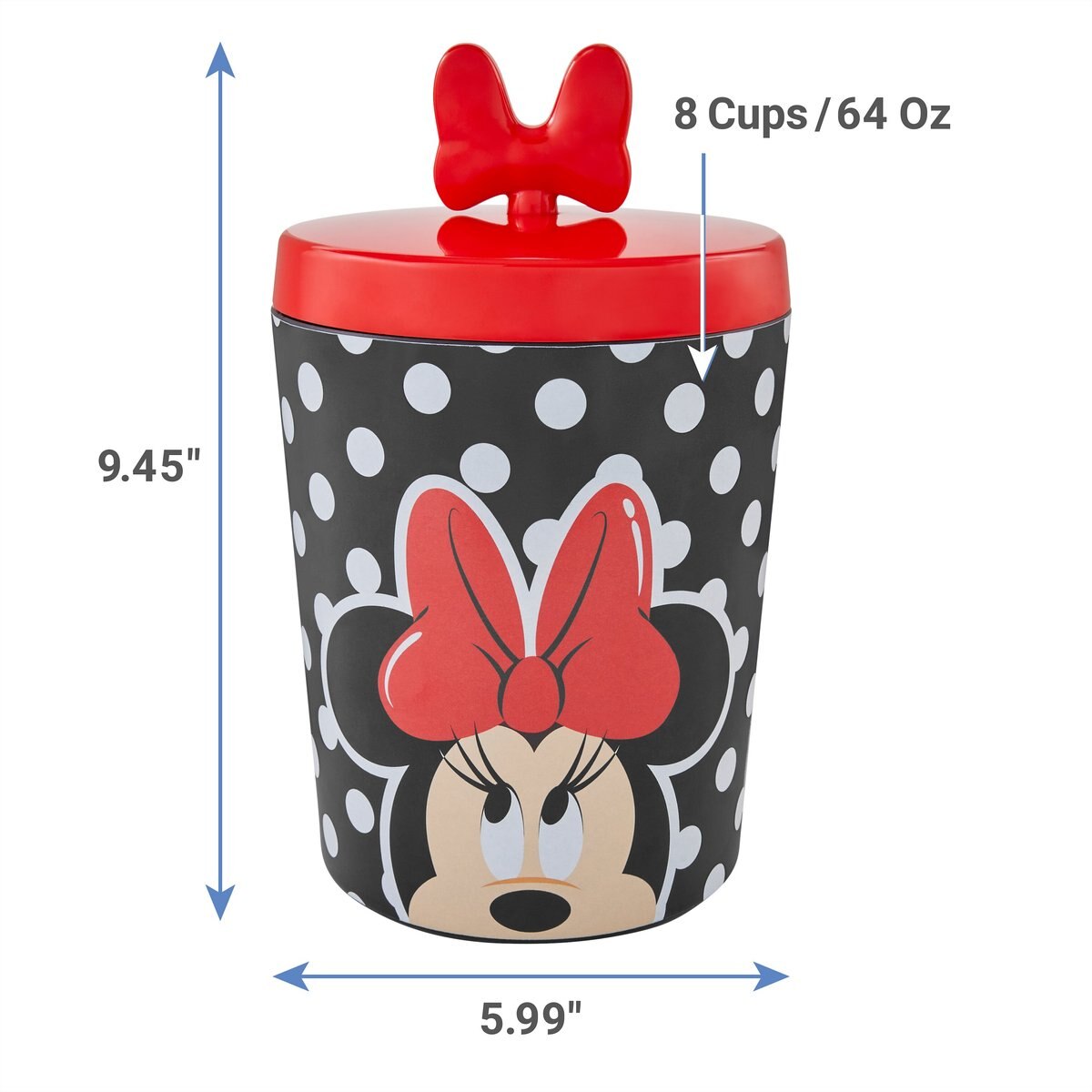 Disney Minnie Mouse Peek-A-Boo Melamine Dog and Cat Treat Jar