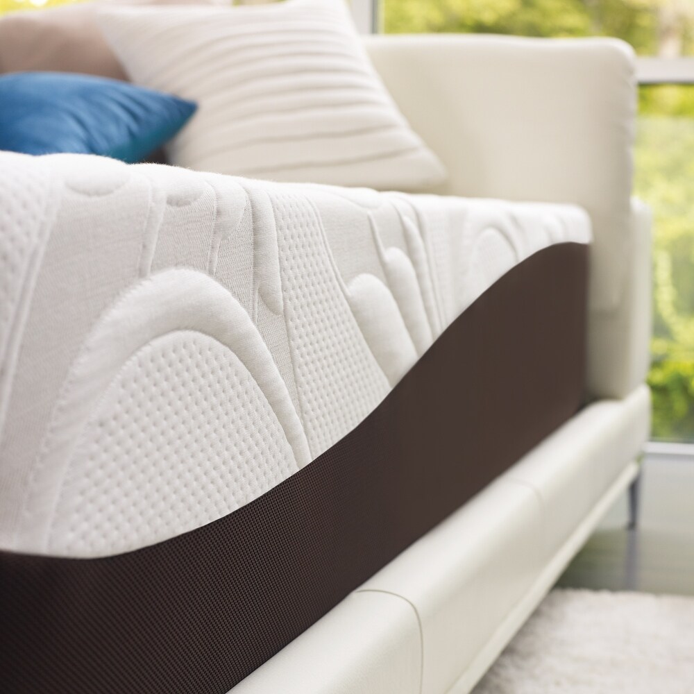 ComforPedic from Beautyrest Choose Your Comfort 10 inch Gel Memory Foam Mattress Set   White   White/Brown