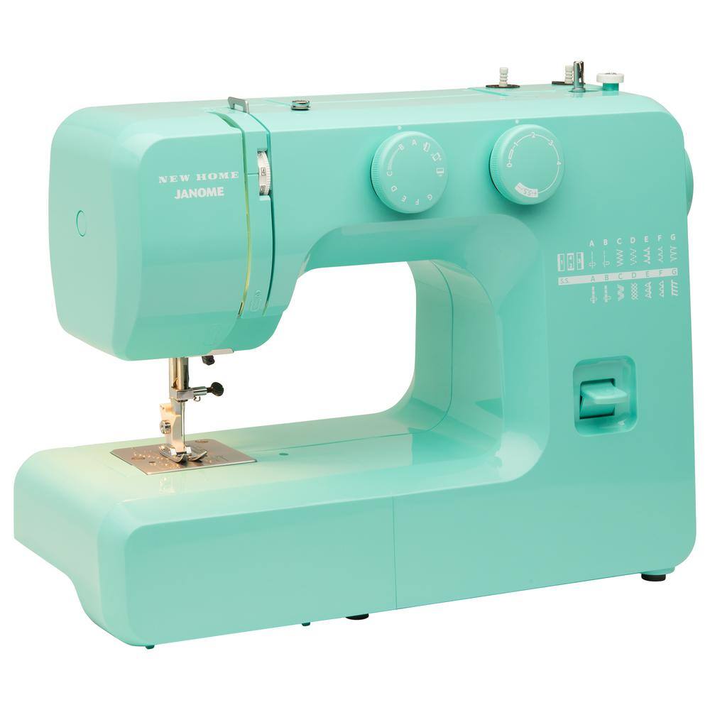 Janome Arctic Teal Crystal Easy-to-Use Sewing Machine 001crystal