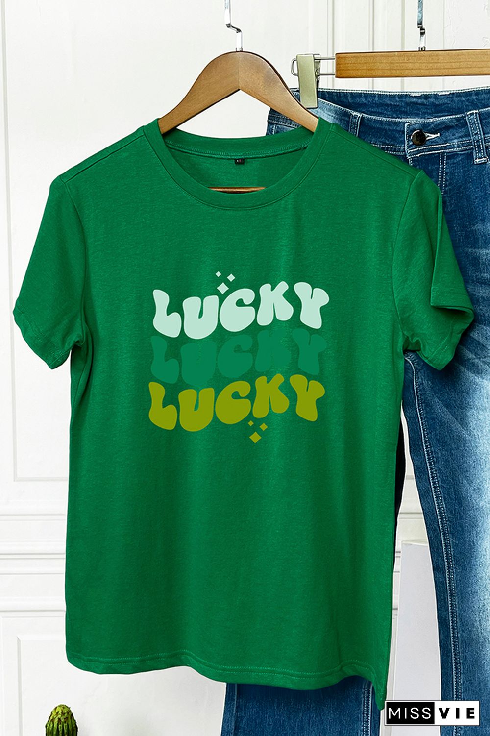 St Patrick's Day Shirt,Shamrock Graphic Tee Wholesale