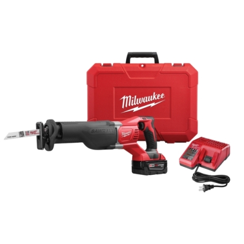 Milwaukee Sawzall 2621-21 Reciprocating Saw Kit， Kit， 18 V Battery， 3 Ah， 1-1/8 in L Stroke， 3000 spm SPM