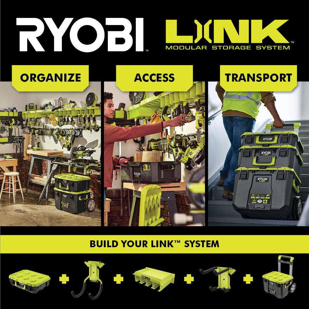 RYOBI LINK Rolling Base with LINK 2-Drawer Tool Box STM204-STM301