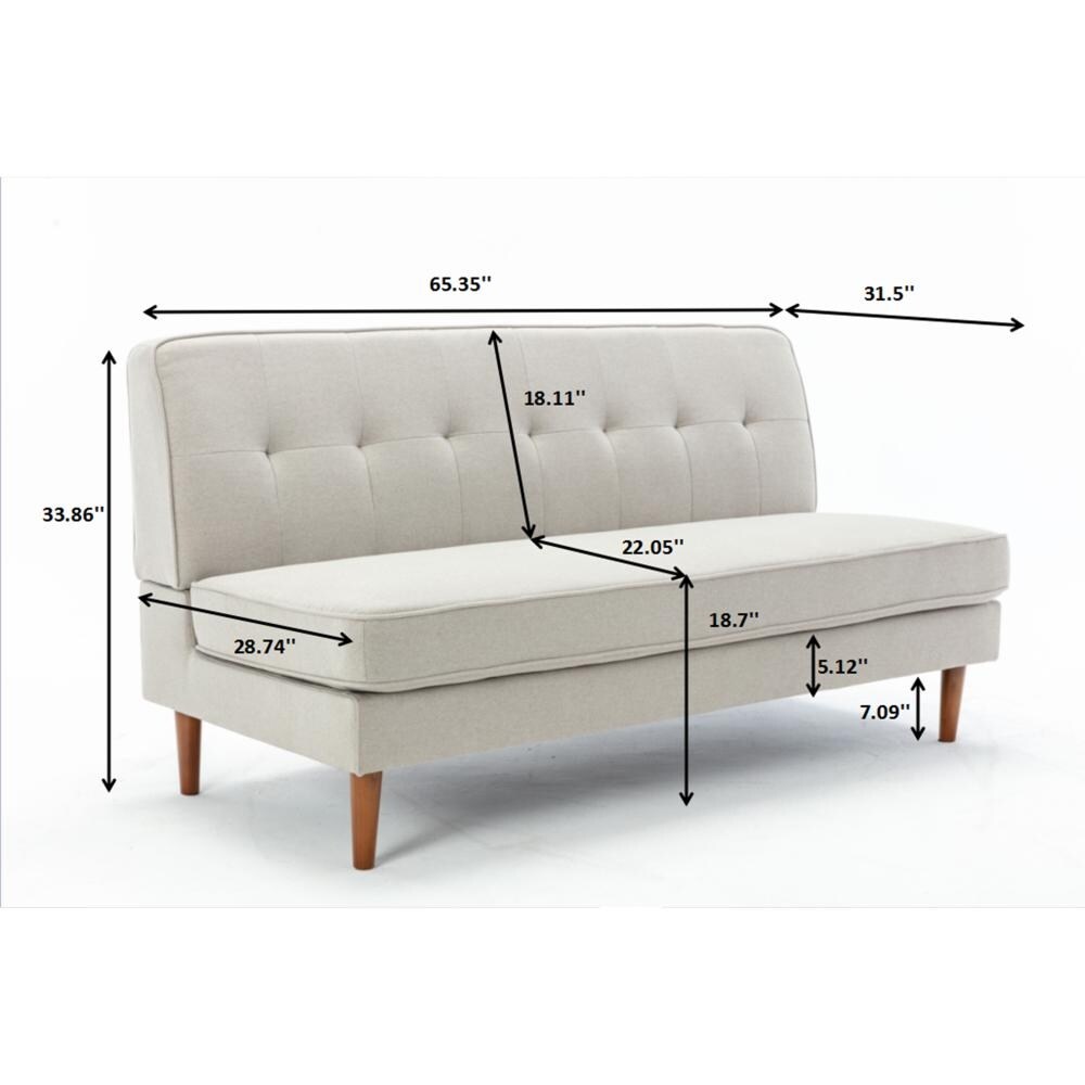 Modern Upholstery Sofa Bed with Wood Legs