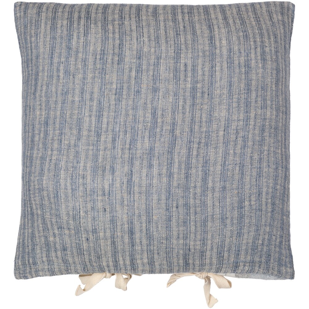 Samirah Linen Subtle Striped Throw Pillow with Ties