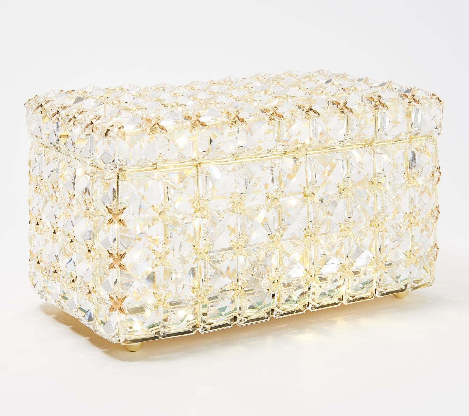 Illuminated Faceted Gem Keepsake Box by Valerie in Gold