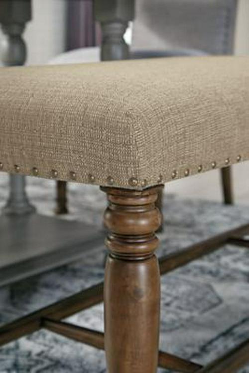 Signature Design by Ashley Lettner Counter Height Upholstered Dining Room Bench Brown  Crowdfused