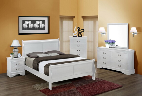 Crown Mark SETB3650 Louis Philip White Bedroom Gro...