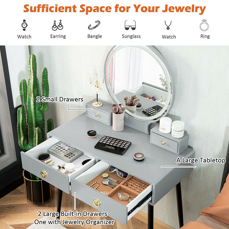 Vanity Table Set With Mirror