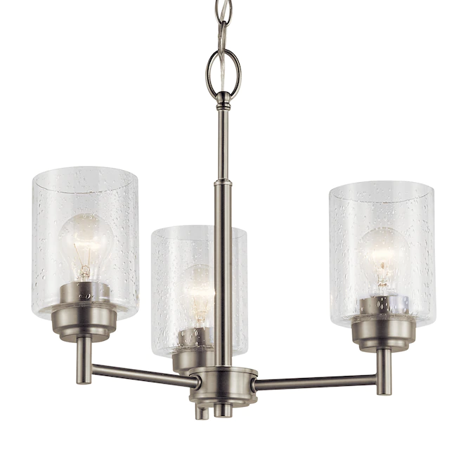 Kichler 44029NI Winslow 3-Light Brushed Nickel Modern/Contemporary Chandelier