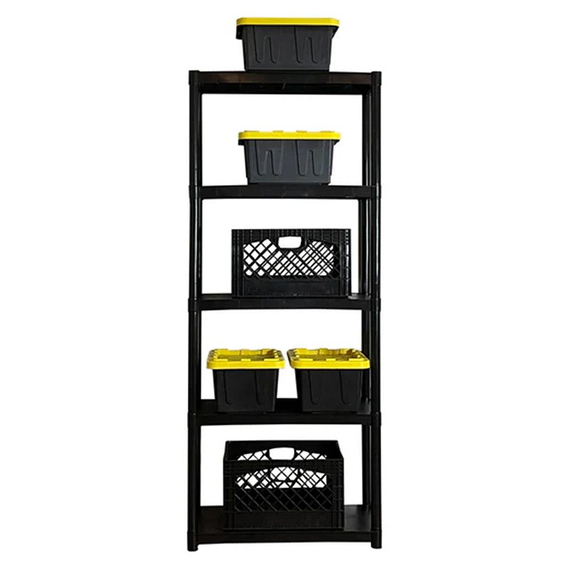 Juggernaut Storage 70 Plastic 5 Tier Garage/Shed Utility Shelving Rack， Black