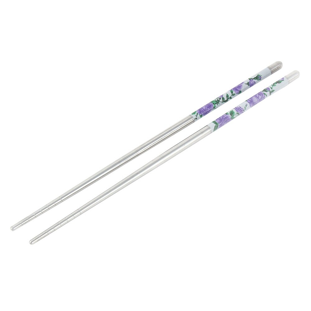 Stainless Steel Flower Pattern Chopsticks 5 Pairs   0.2\