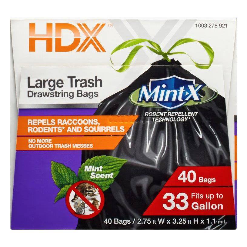 HDX 33 Gallon Rodent Repellent Trash Bags (40-Count) HD3339B40DS