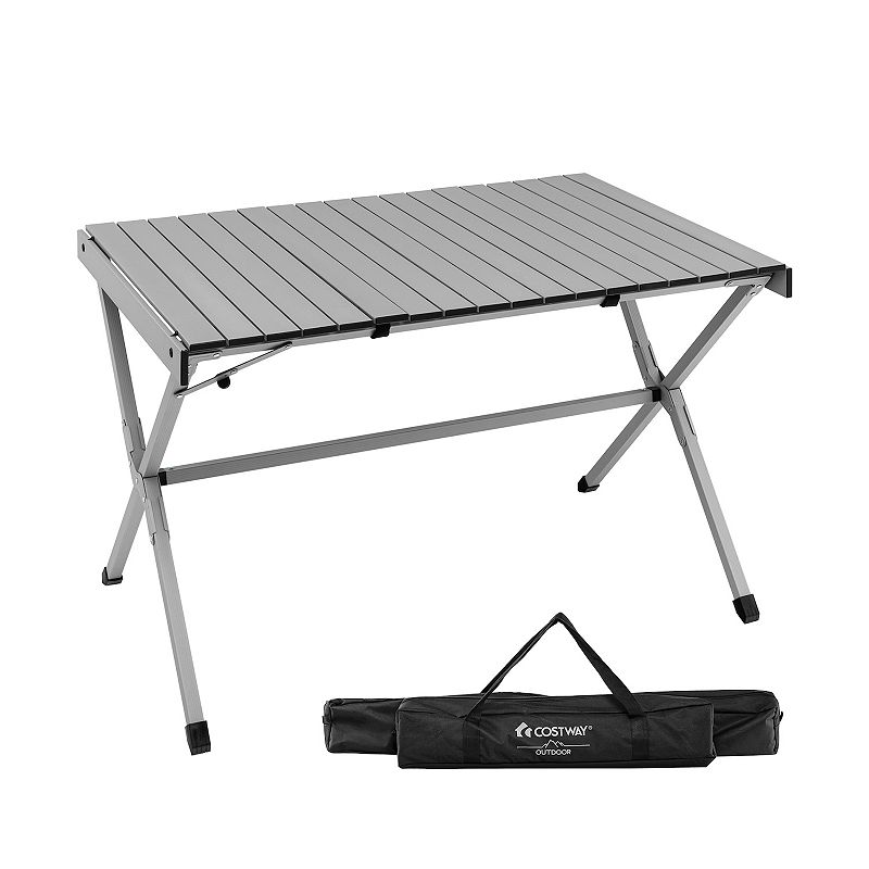 4-6 Person Portable Aluminum Camping Table with Carrying Bag