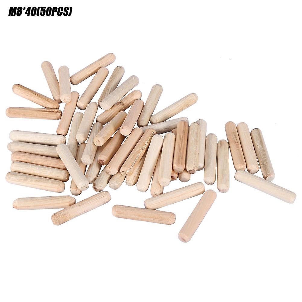 50 Pcs M8 Fluted Wood Dowel Pins Fluted Dowel Pin Wooden Dowel Stick For Cabinet Drawer[m8*40(50pcs)]