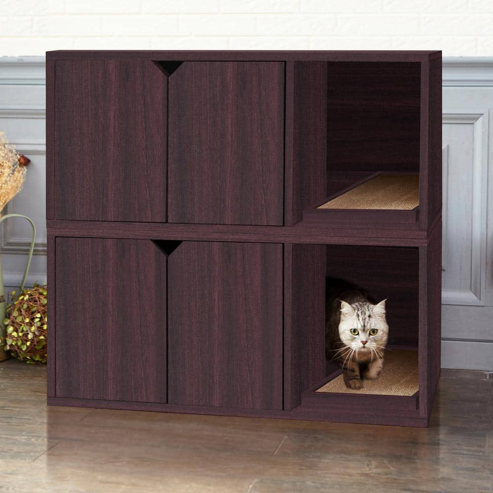 Way Basics Eco zBoard Espresso Modern Cat Litter Box Enclosure Furniture PET-LITTER-EO