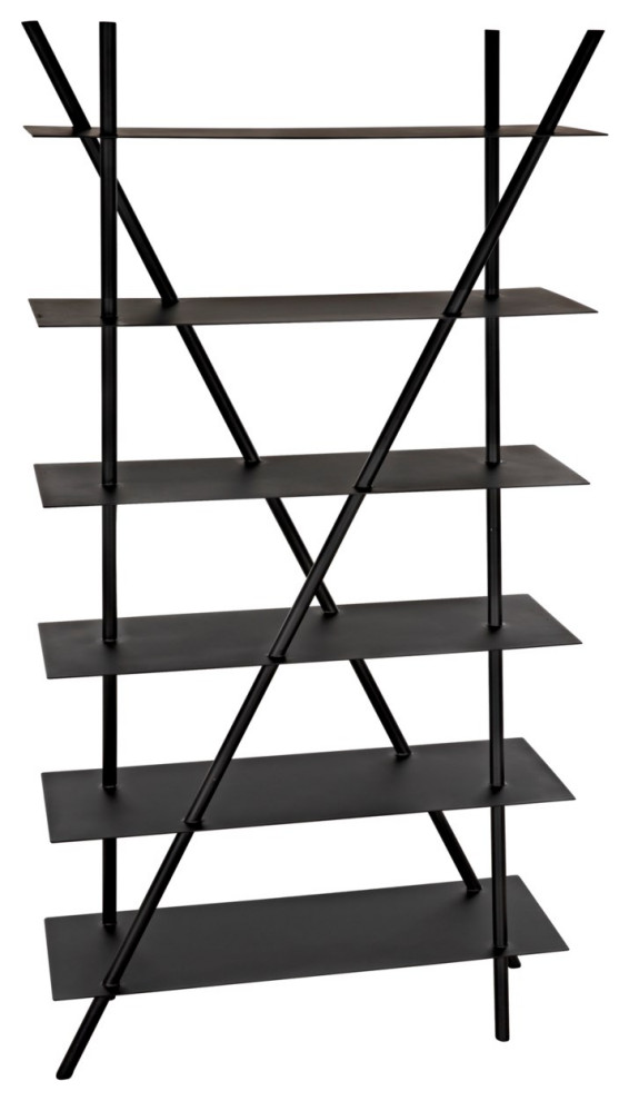 NOIR Furniture Siddhartha Bookcase  Black Metal GBCS241MTB   Industrial   Bookcases   by GwG Outlet  Houzz