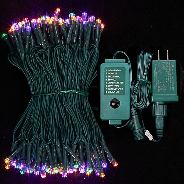 150 Multicolor Led Green Wire String Lights 8 Modes