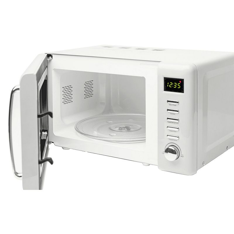 Haden Heritage Vintage 0.7 Cubic Foot 700 Watt Countertop Microwave Oven， Ivory