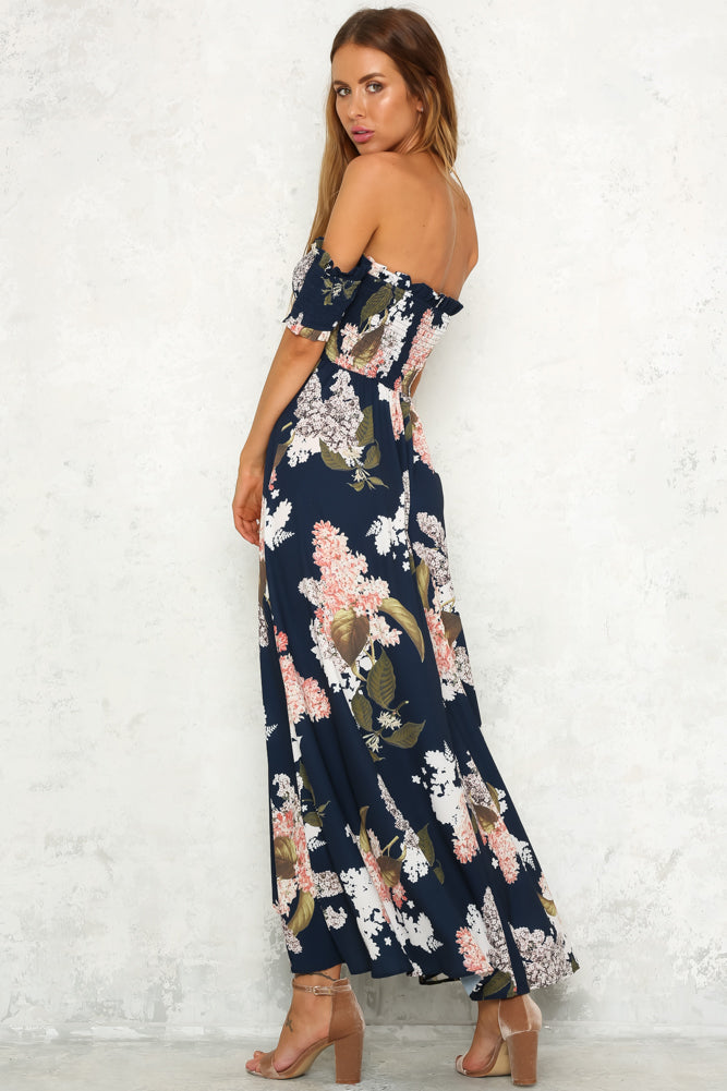 Kissed By A Rose Maxi Dress Navy