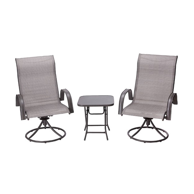 3pc Outdoor Steel Conversation Set Tan Teamson Home