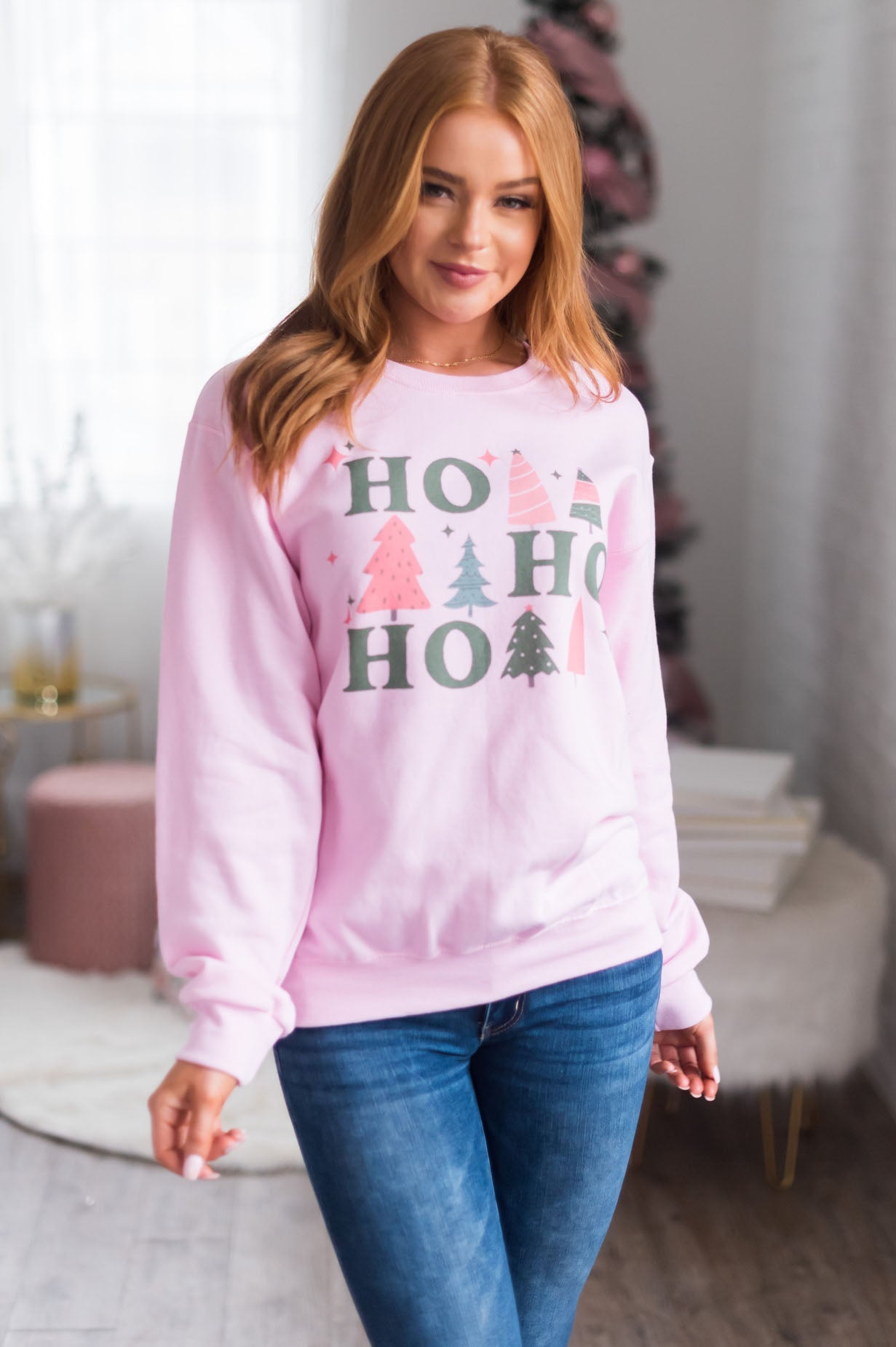 Happy Ho Ho Ho Modest Sweatshirt