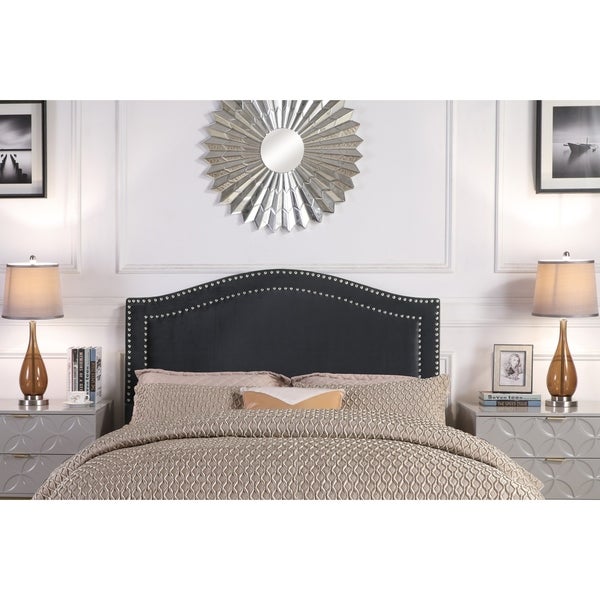 Chic Home Idun Velvet Upholstered Double Row Headboard - - 21527177