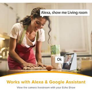 Laxihub Wired Indoor Home Camera Works with Alexa and Google P1-SD