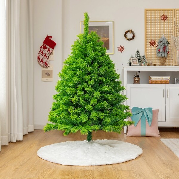 Gymax 4.5/6.5/7.5 FT Verdant Artificial Christmas Tree Hinged Green