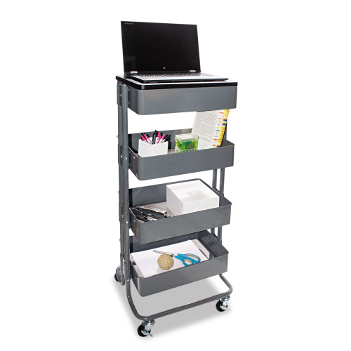 Vertiflex Adjustable Multi-Use Storage Cart and Stand-Up Workstation， 15.25