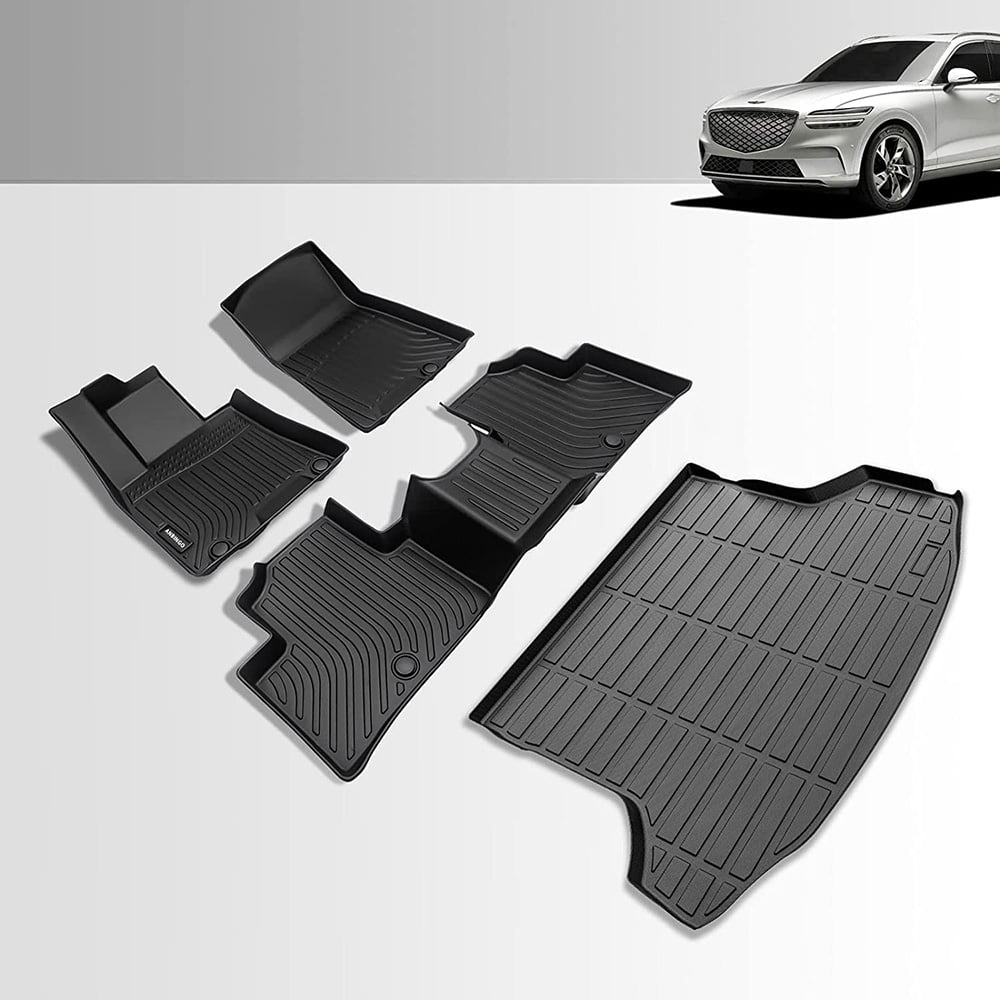 Customized floor mats and trunk liner for Genesis Gv70 2022 2023 - black