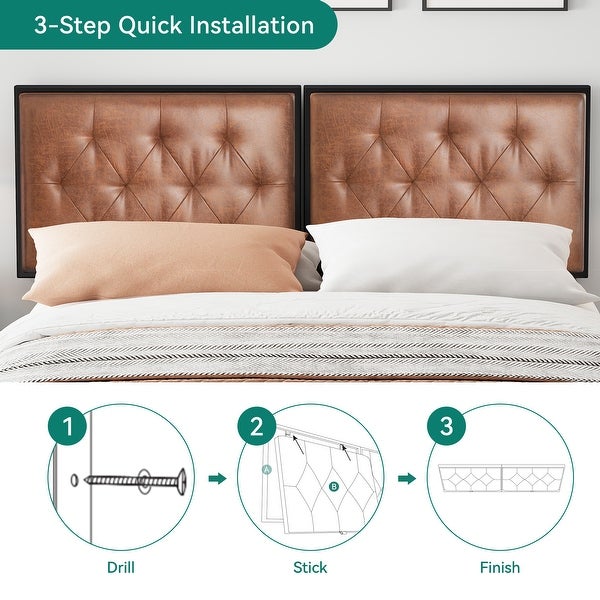 King Wall Mounted Headboard Multifunction PU Upholstered Headboard - - 38076337