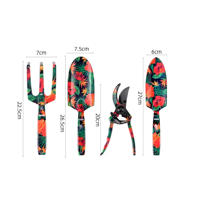 Stainless Steel Garden Hand Tool Set With Prints