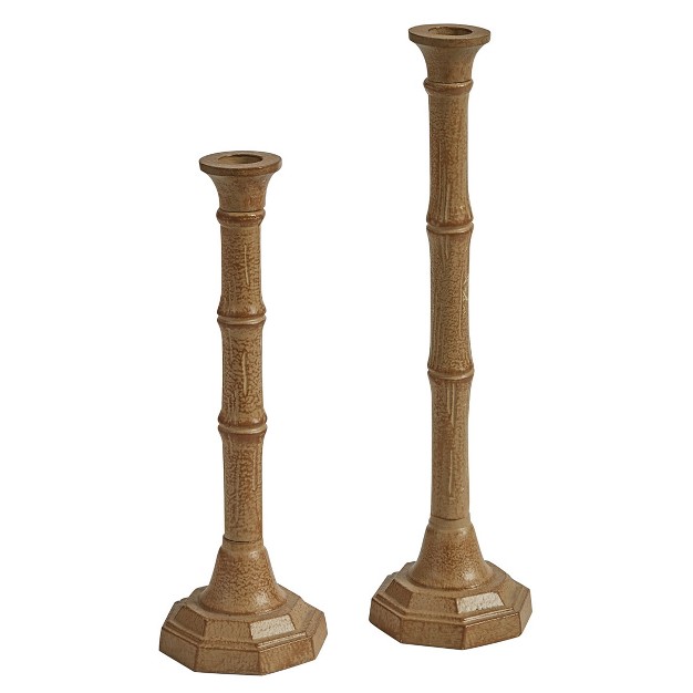 Park Designs Bamboo Cast Metal Taper Holders Set Of 2