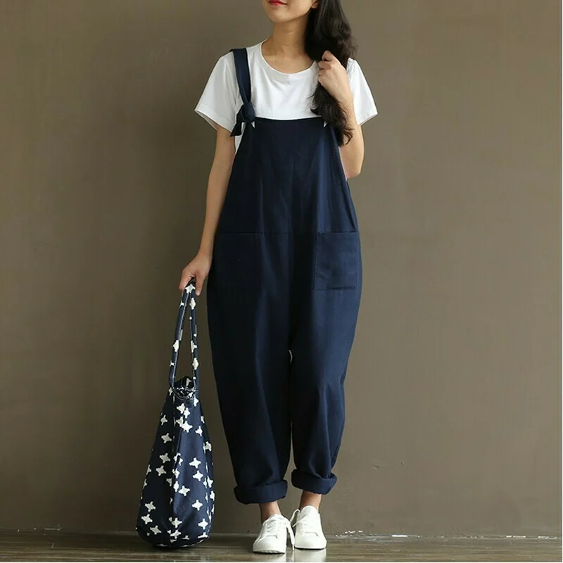 🔥🔥Women's Cotton Suspenders Casual Trousers