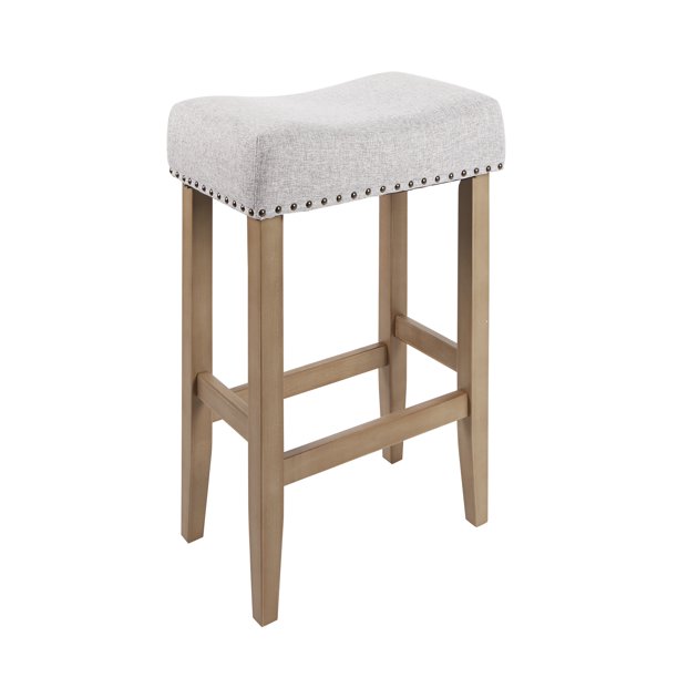 Better Homes and Gardens Light Grey Upholstered 29 inch Barstool