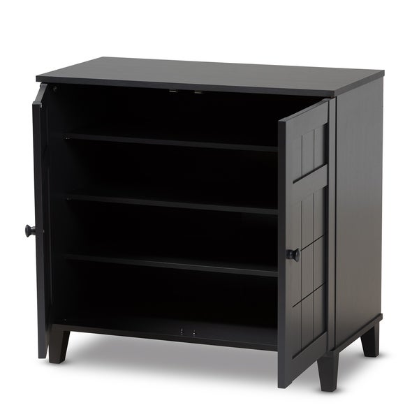 Contemporary 4-Shelf Wood Shoe Storage Cabinet - - 28046191