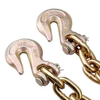 BRIDGELAND 12 in. x 20 ft. Grade 70 Trucker's Chain with Grab Hooks 91027