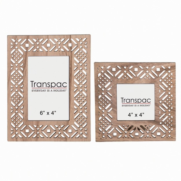 Brown Spring Die cut Patterned Frame Set Of 2